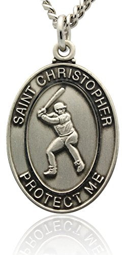 Saint christopher 2025 baseball necklace