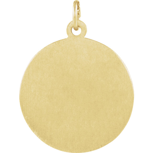 St Francis of Assisi Round Yellow Gold Pendant