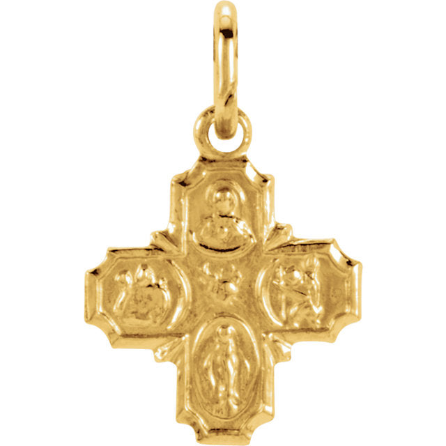 14kt Four Way Yellow Gold Medal