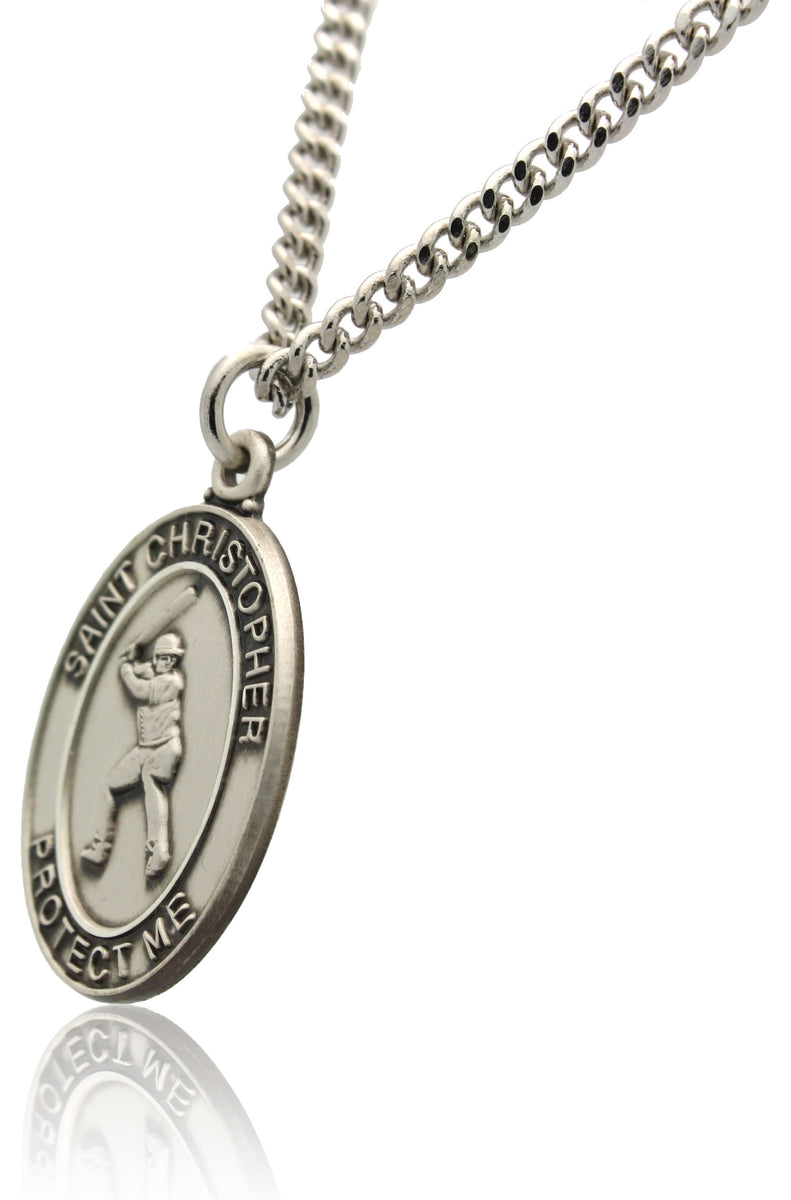 St christopher hot sale baseball necklace