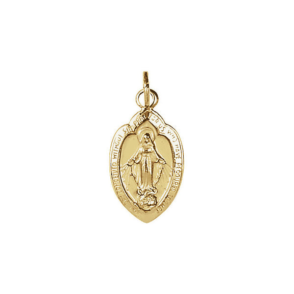 Miraculous Heart Pendant in Solid 14 Karat Yellow Gold