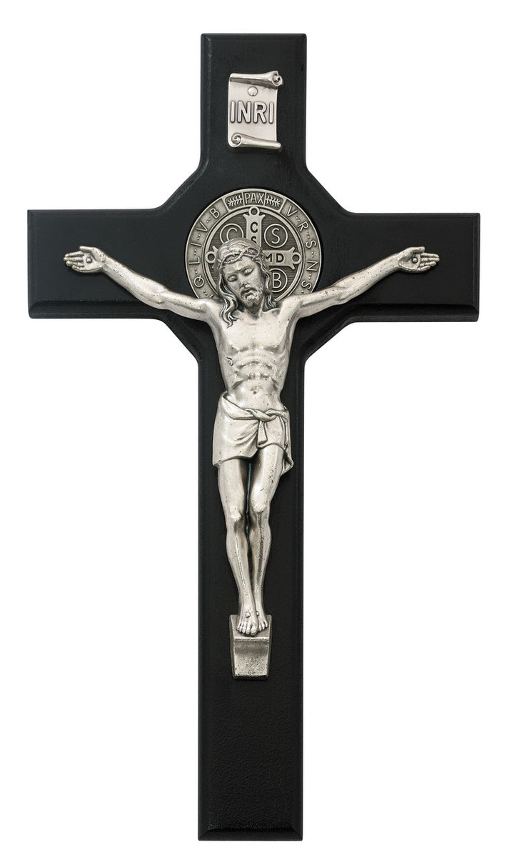 Black St Benedict Crucifix Wall Cross 10 Inch – www.allpatronsaints.com